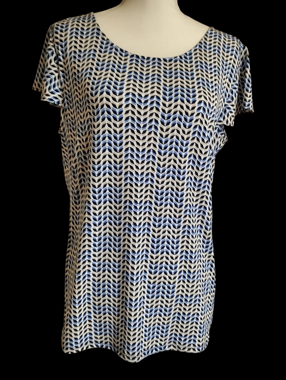 Liz Claiborne Blue and White Print Top